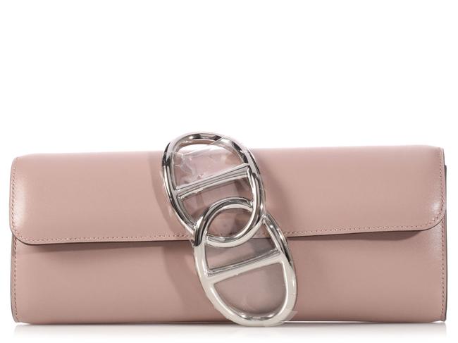 Hermes Egee Glycine Pink Tadelakt Leather Clutch