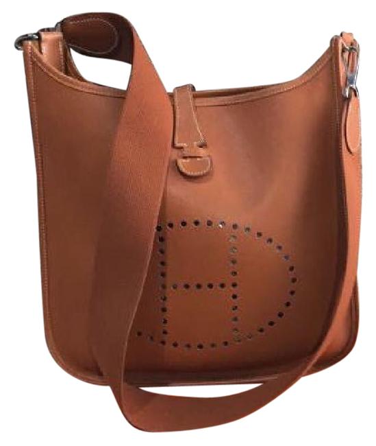 Hermes Evelyn2 Gm Tan Brown Cross Body Bag