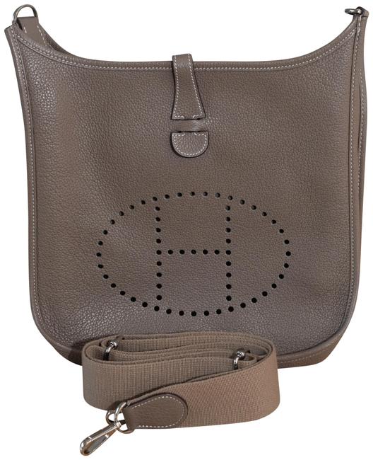 Hermes Evelyne 111 Pm In Etoupe Leather Cross Body Bag