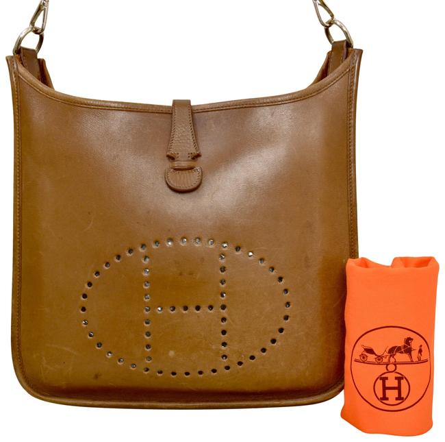 Hermes Evelyne 11.25" Inch Pm Brown Leather Shoulder Bag