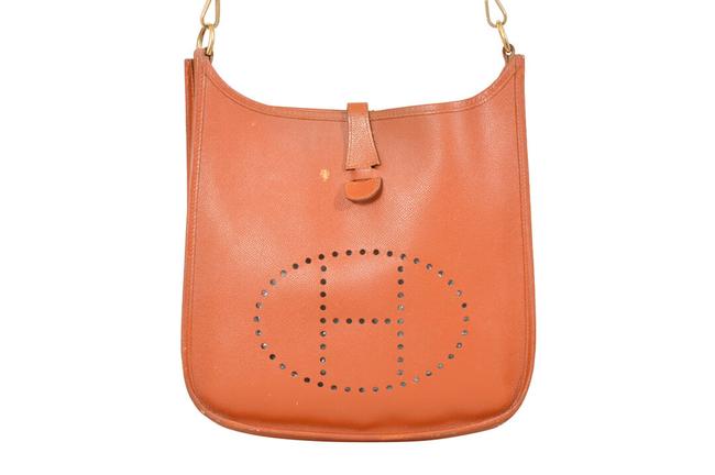 Hermes Evelyne 11.25" Inch Pm Brown Pebbled Leather Shoulder Bag