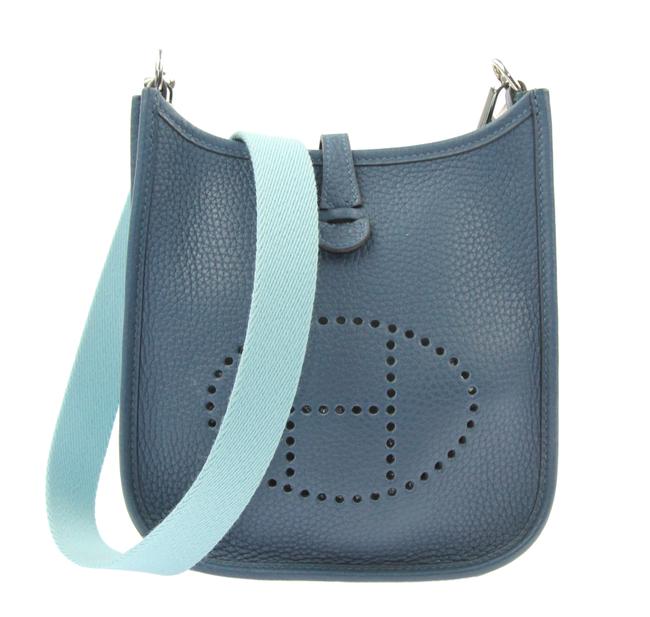 Hermes Evelyne 16 Tpm Blue Colvert and Blue Atoll Leather Cross Body Bag