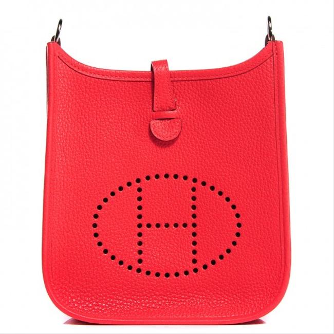 Hermes Evelyne Rare 16cpm Tpm Mini Rouge Pivoine Clemence Cross Body Bag