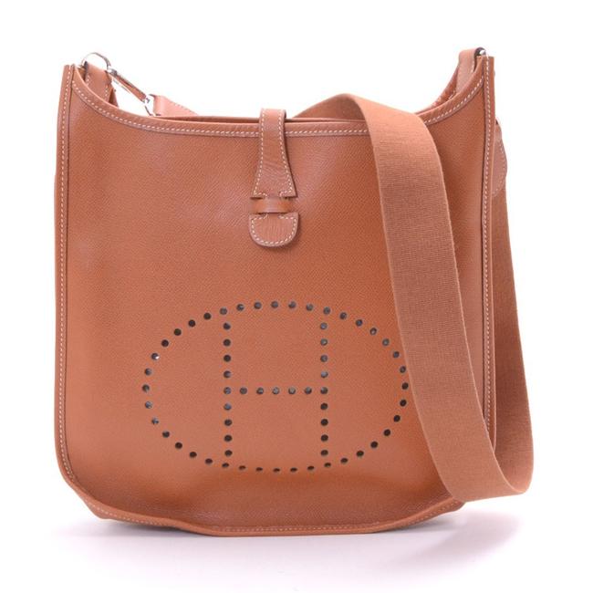 Hermes Evelyne 2 Pm Cognac Color Brown Epsom Shoulder Bag