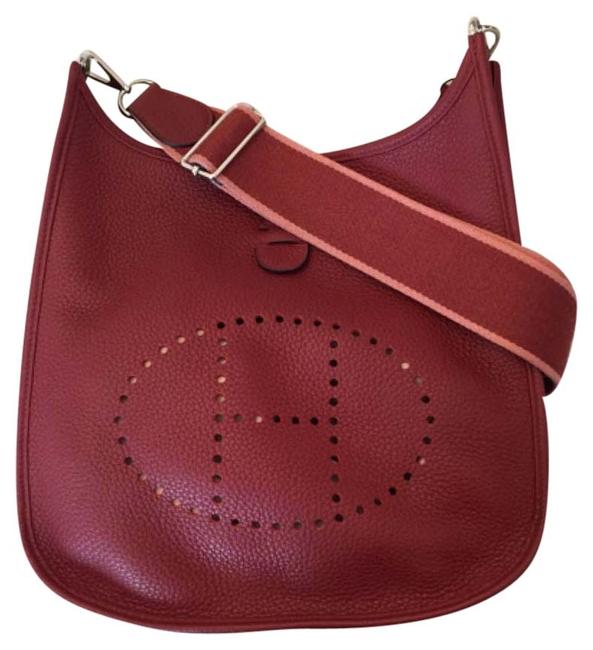 Hermes Evelyne 2013 Iii Pm Rouge Taurillon Clemence Shw Cross Body Bag