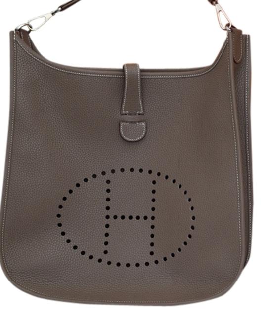 Hermes Evelyne 2016 Gm Etoupe Leather Cross Body Bag