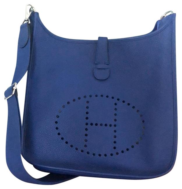 Hermes Evelyne 2017 Iii Gm Blue Electric Taurillon Leather Cross Body Bag