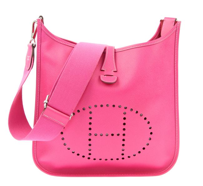 Hermes Evelyne 29 Fuchsia Leather Shoulder Bag
