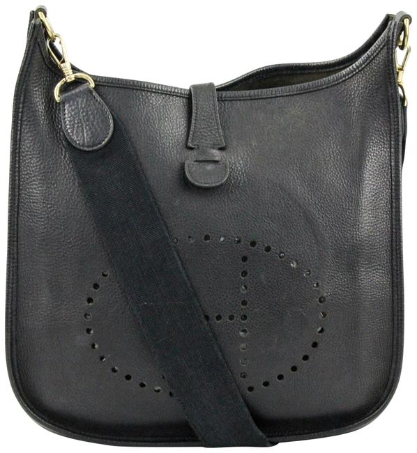 Hermes Evelyne 29 Noir Clemence Leather Shoulder Bag