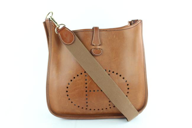 Hermes Evelyne 2hz1130 Brown Leather Messenger Bag