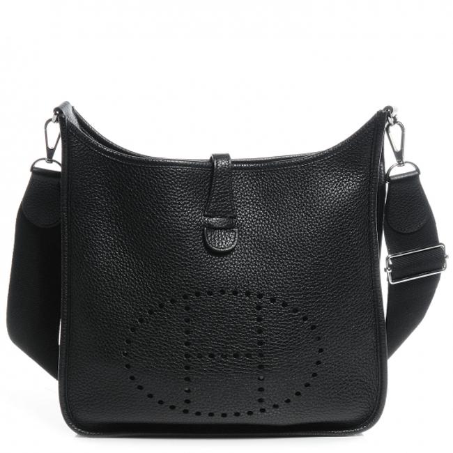 Hermes Evelyne 3 Pm Black Clemence Cross Body Bag