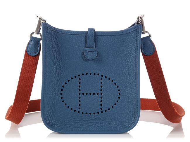 Hermes Evelyne Agate Tpm Blue Leather Cross Body Bag
