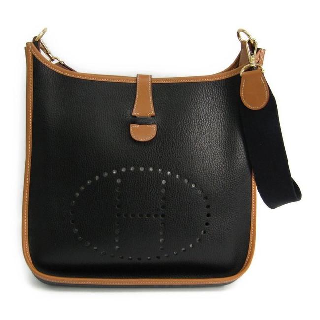 Hermes Evelyne Black Clemence Leather Shoulder Bag