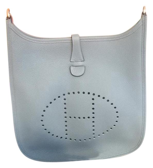Hermes Evelyne Blue Togo Leather Cross Body Bag