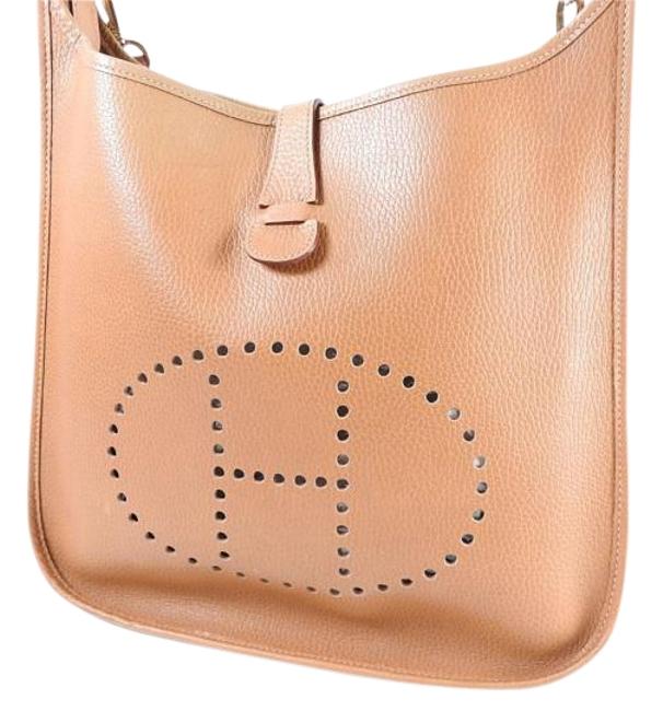Hermes Evelyne Brown Ardenneds Leather Shoulder Bag