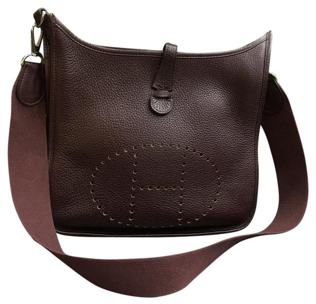 Hermes Evelyne Brown Leather Cross Body Bag