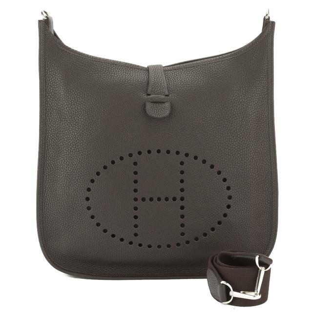 Hermes Evelyne Brown Taurillon Clemence Leather Shoulder Bag