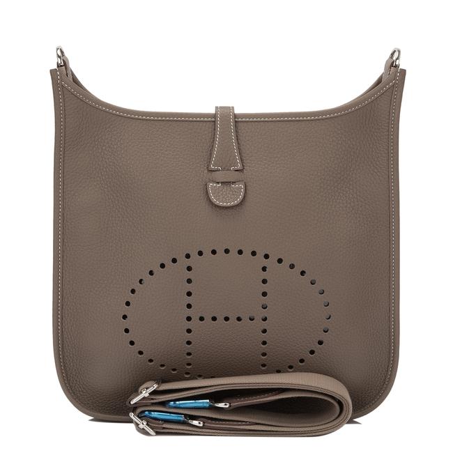 Hermes Evelyne Clemence Iii Pm Etoupe Leather Cross Body Bag