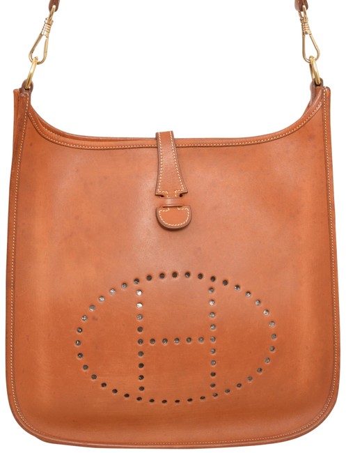 Hermes Evelyne 29 Cognac Brown Saddle Leather Shoulder Bag