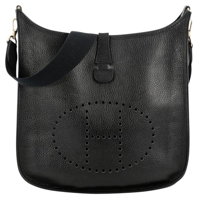 Hermes Evelyne Gen Gm Black Ardennes Leather Cross Body Bag