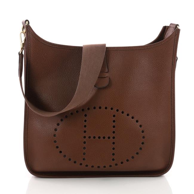 Hermes Evelyne Gen I Ardennes Gm Noisette Leather Cross Body Bag