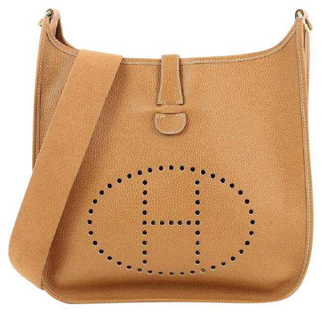 Hermes Evelyne Gen I Ardennes Pm Natural Brown Leather Cross Body Bag