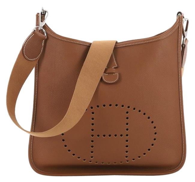 Hermes Evelyne Gen I Togo Pm Gold Leather Cross Body Bag