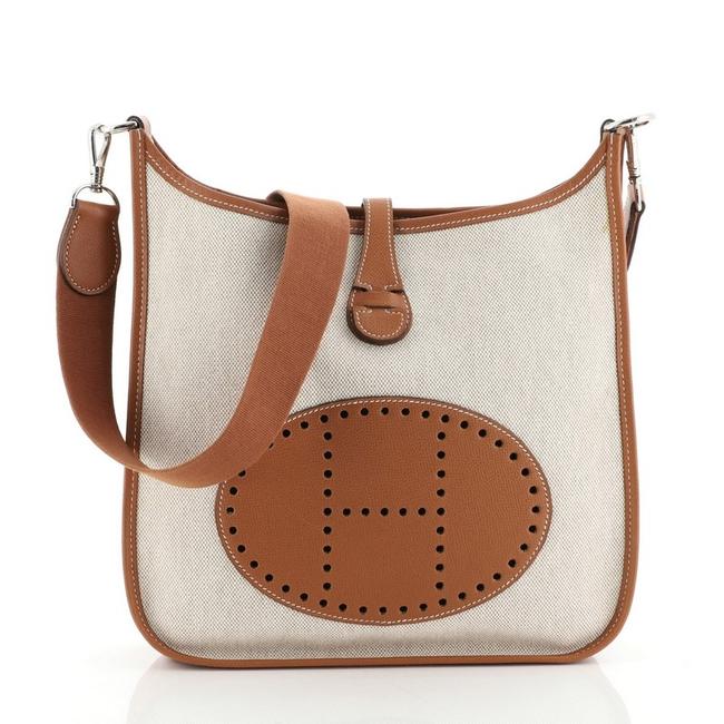 Hermes Evelyne Gen I Toile and Leather Pm Shoulder Bag