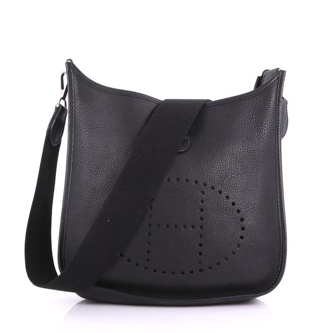 Hermes Evelyne Gen Ii Clemence Pm Noir Black Leather Cross Body Bag