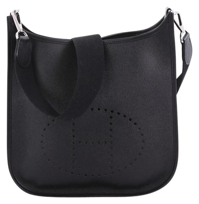 Hermes Evelyne Gen Ii Epsom Pm Noir Black Leather Cross Body Bag