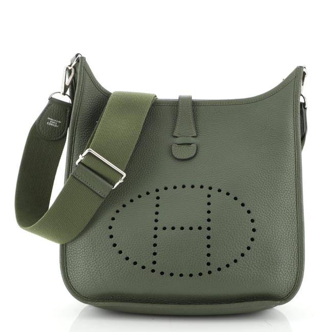 Hermes Evelyne Gen Iii Clemence Pm Canopee Green Leather Cross Body Bag