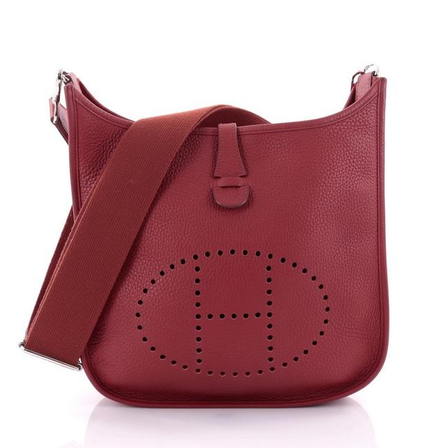 Hermes Evelyne Gen Iii Clemence Pm Rouge Leather Cross Body Bag