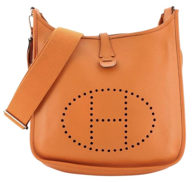 Hermes Evelyne Gen Iii Epsom Pm Orange Leather Cross Body Bag