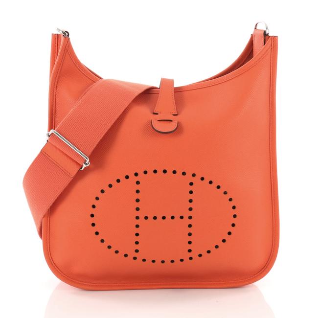 Hermes Evelyne Gen Iii Epsom Pm Poppy Leather Cross Body Bag