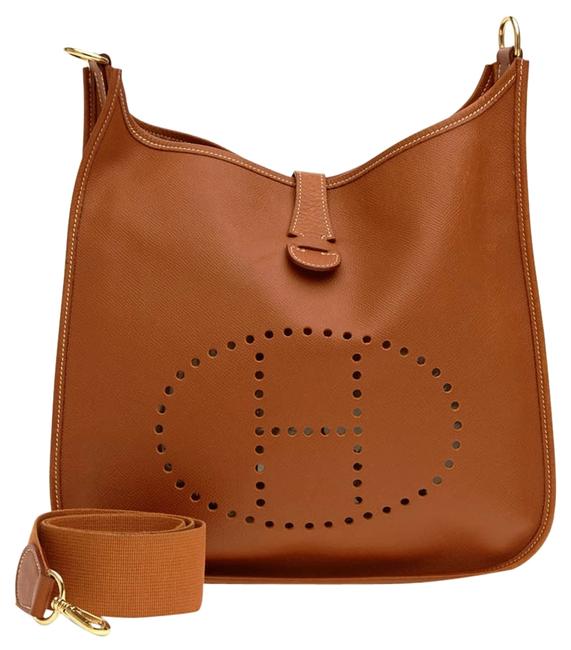 Hermes Evelyne Gm Bronze Leather Cross Body Bag