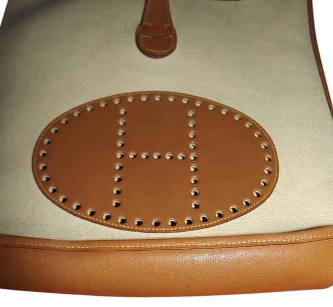 Hermes Evelyne Gm Dustbag Beige Canvas Leather Shoulder Bag