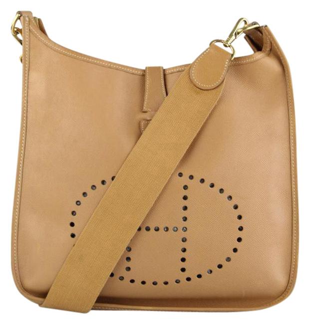Hermes Evelyne Gm Gold Leather Shoulder Bag