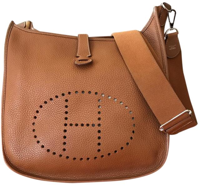 Hermes Evelyne Gm Handbag 37 Gold Cross Body Bag