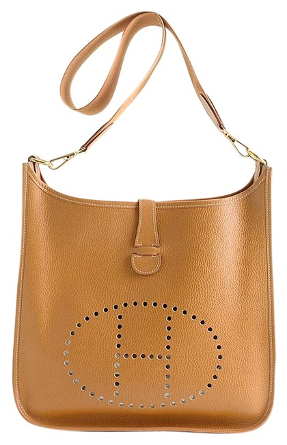 Hermes Evelyne 9805 Gm Light Brown Ardennes Leather Shoulder Bag