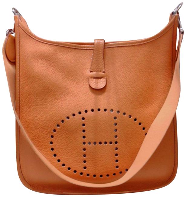 Hermes Evelyne Gm Orange Leather Cross Body Bag