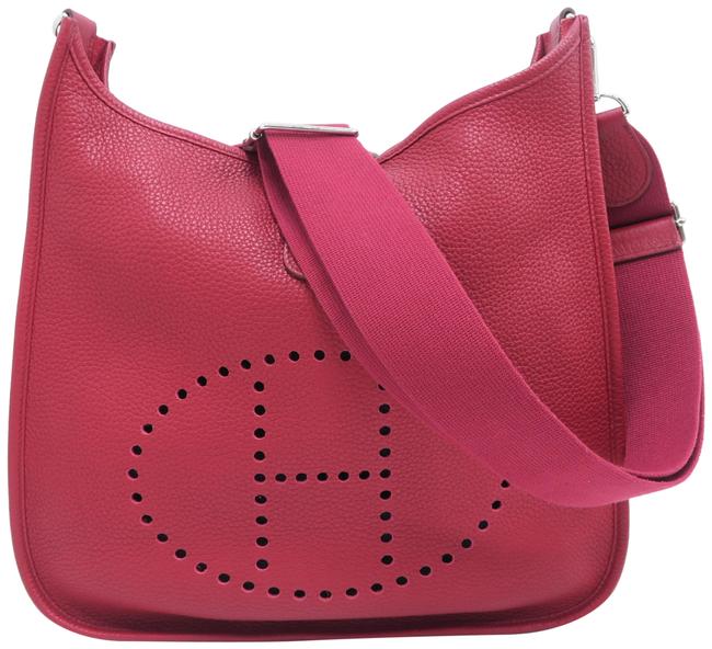 Hermes Evelyne Gm Red Togo Cross Body Bag