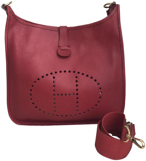 Hermes Evelyne Gm Rouge Vif Leather Messenger Bag
