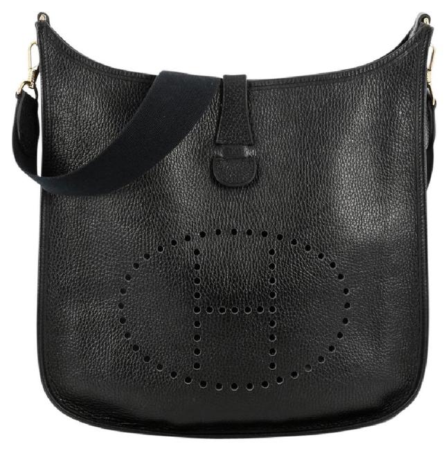 Hermes Shoulder Evelyne Gm Black Ardennes Leather Cross Body Bag