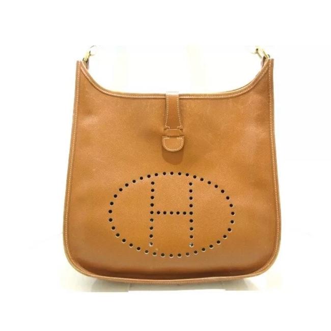 Hermes Evelyne Gm Tan Brown Couchevel Leather Messenger Bag