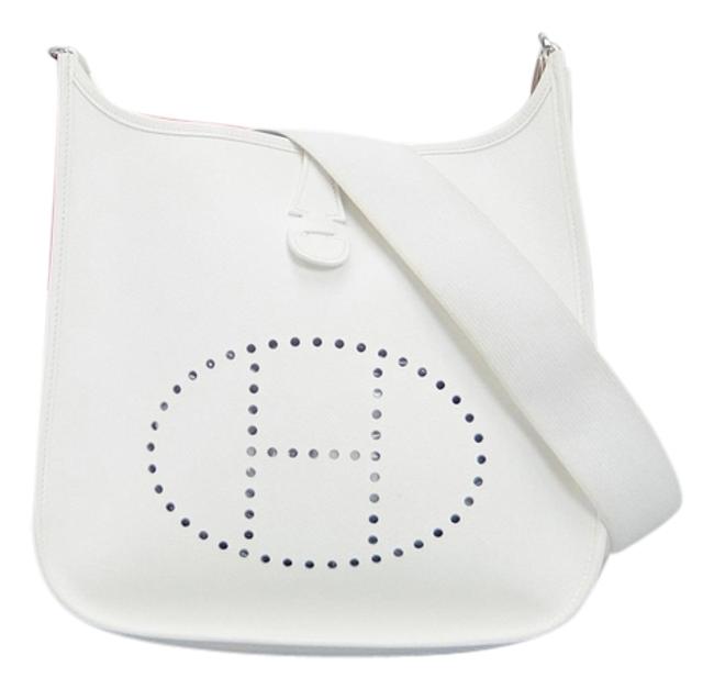 Hermes Evelyne Gm White Epsom Leather Cross Body Bag