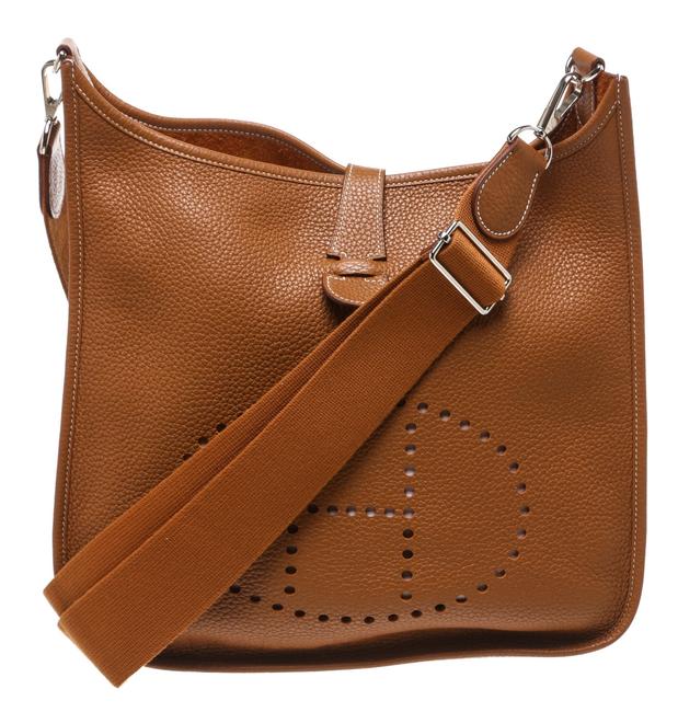 Hermes Evelyne Gold Iii Gm Tan Leather Messenger Bag
