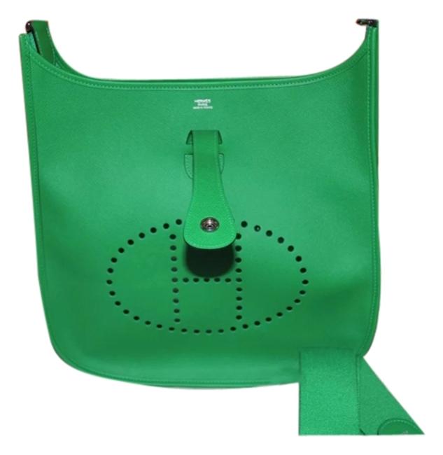 Hermes Evelyne Green Epsom Leather Cross Body Bag