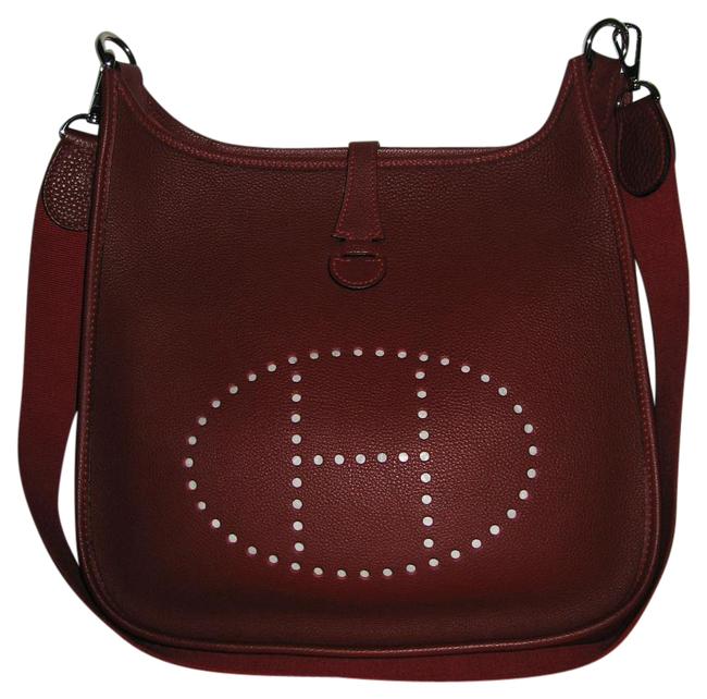 Hermes Evelyne Pm Handbag In Rouge Leather Messenger Bag