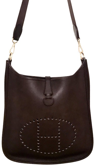 Hermes Evelyne I Barenia Pm Chocolate Leather Shoulder Bag