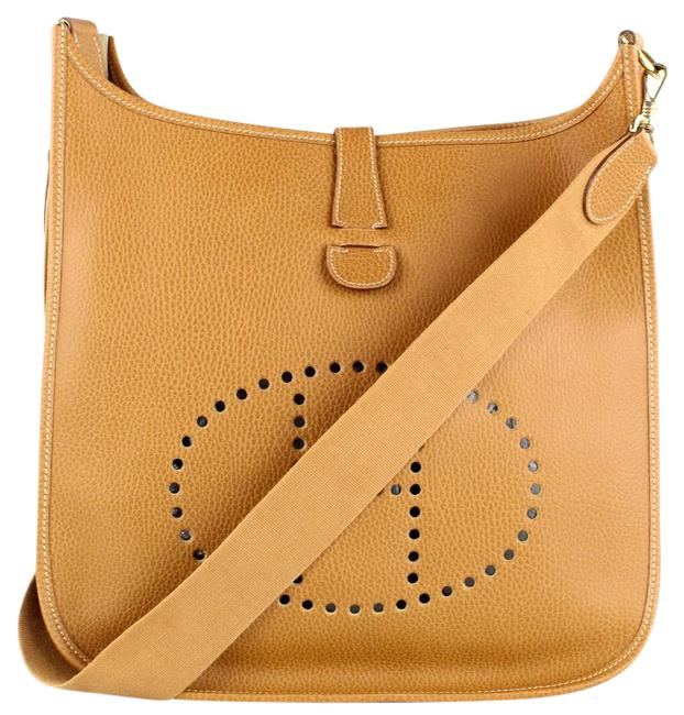 Hermes Evelyne I Gm Gold Leather Shoulder Bag